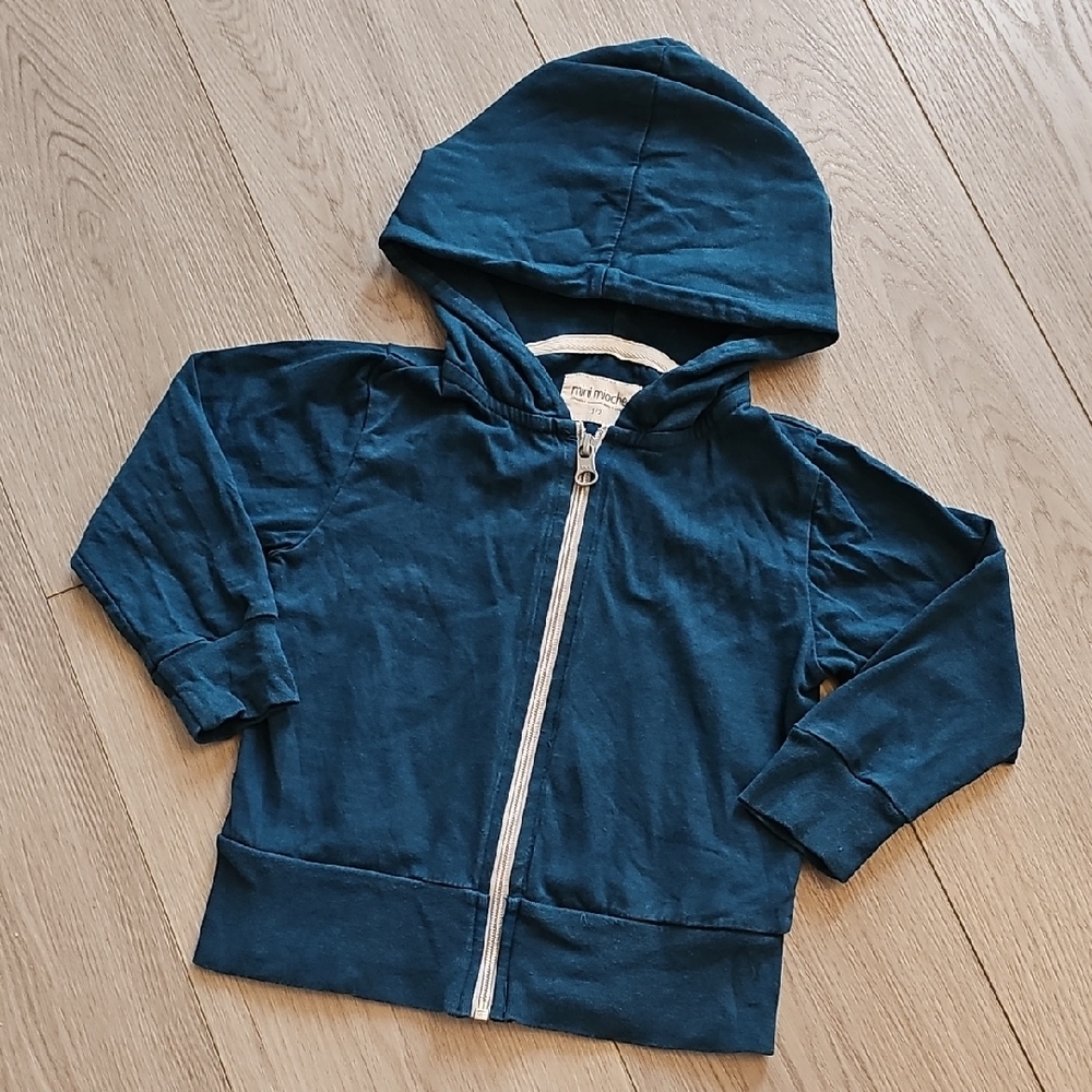 Mini Mioche Organic Blue Zipup Hoodie Size 1/2